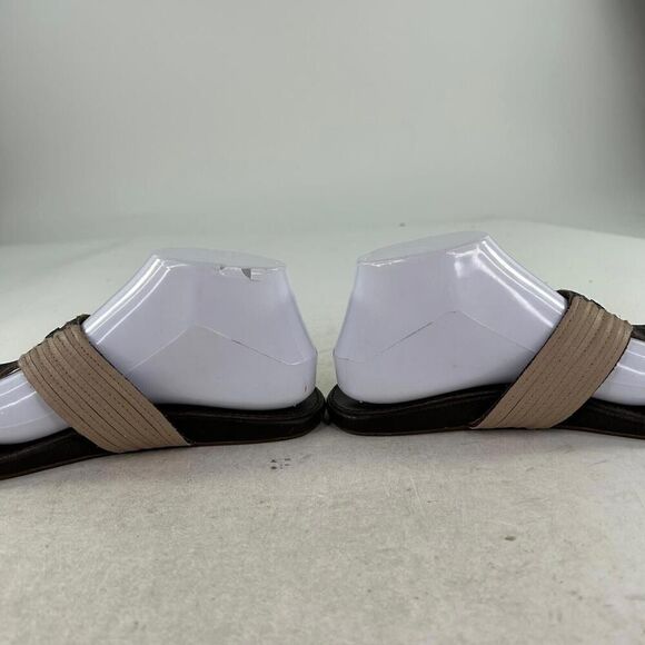 OluKai Mahina Leather Flip Flops US 7 Beige Thongs Sandals Tan Brown  Summer - Picture 8 of 11